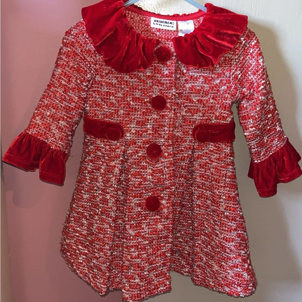 Red Coat with Velvet Accents